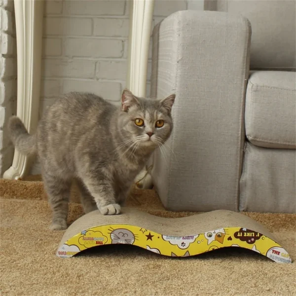Wavy Cat Scratcher With Free Catnip for happy cats.