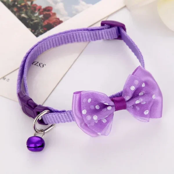 Soft and adjustable polka dot collar for pets