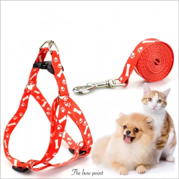 Adjustable printed pet harness for small dogs and cats