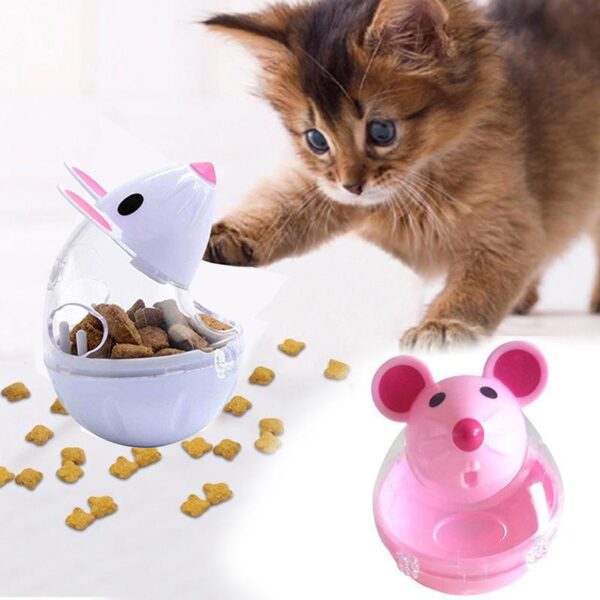 Cheap Pet Feeder Cat Toy Mouse Food Rolling Leakage Dispenser Bowl Playing Training Funny Toys for Cat Kitten - Image 2