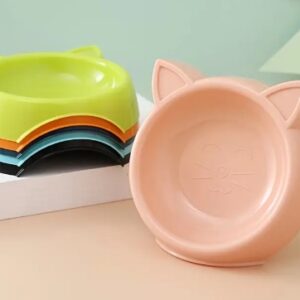 Cute Cat Shaped Pet Feeding Bowl Dogs Cats Non Slip Base