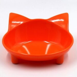 Generic Pet Bowl Melamine Non-Slip Cute Cat-Shaped Color