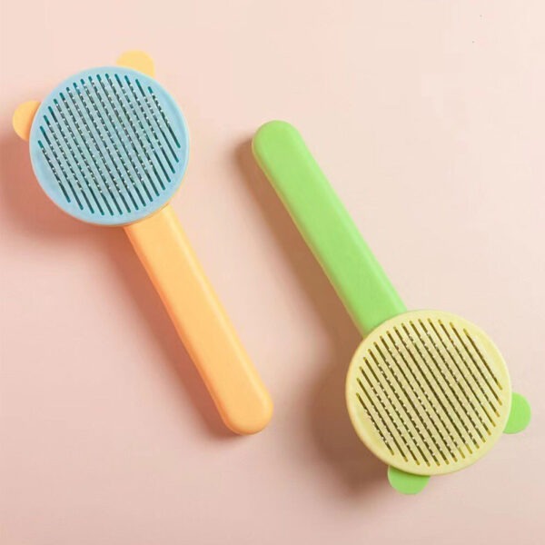 Long/Short Hair Cat Brush with Release Button Removes Tangled Hair